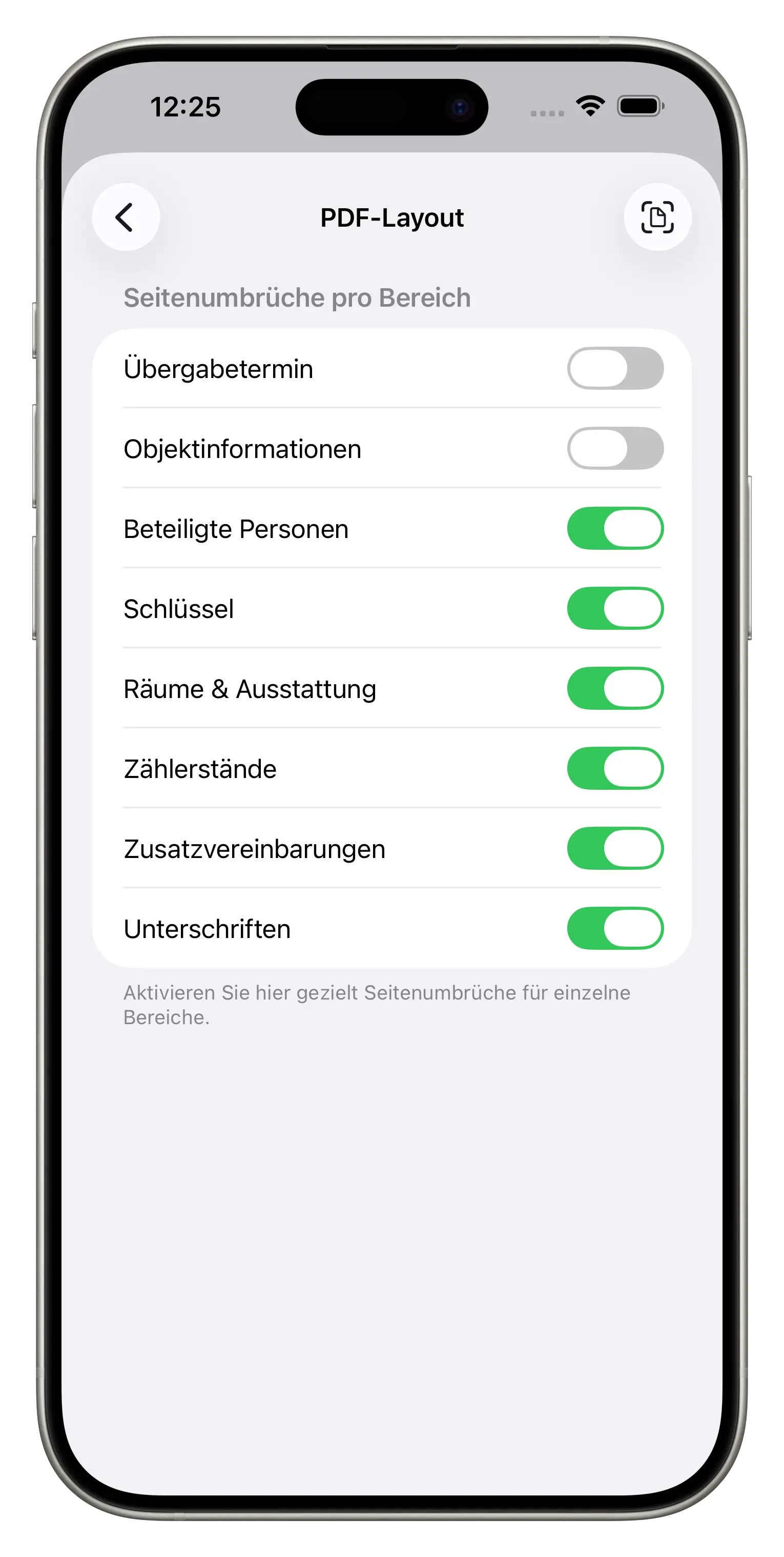 Professionelle PDF-Anpassung iPhone Ansicht 2